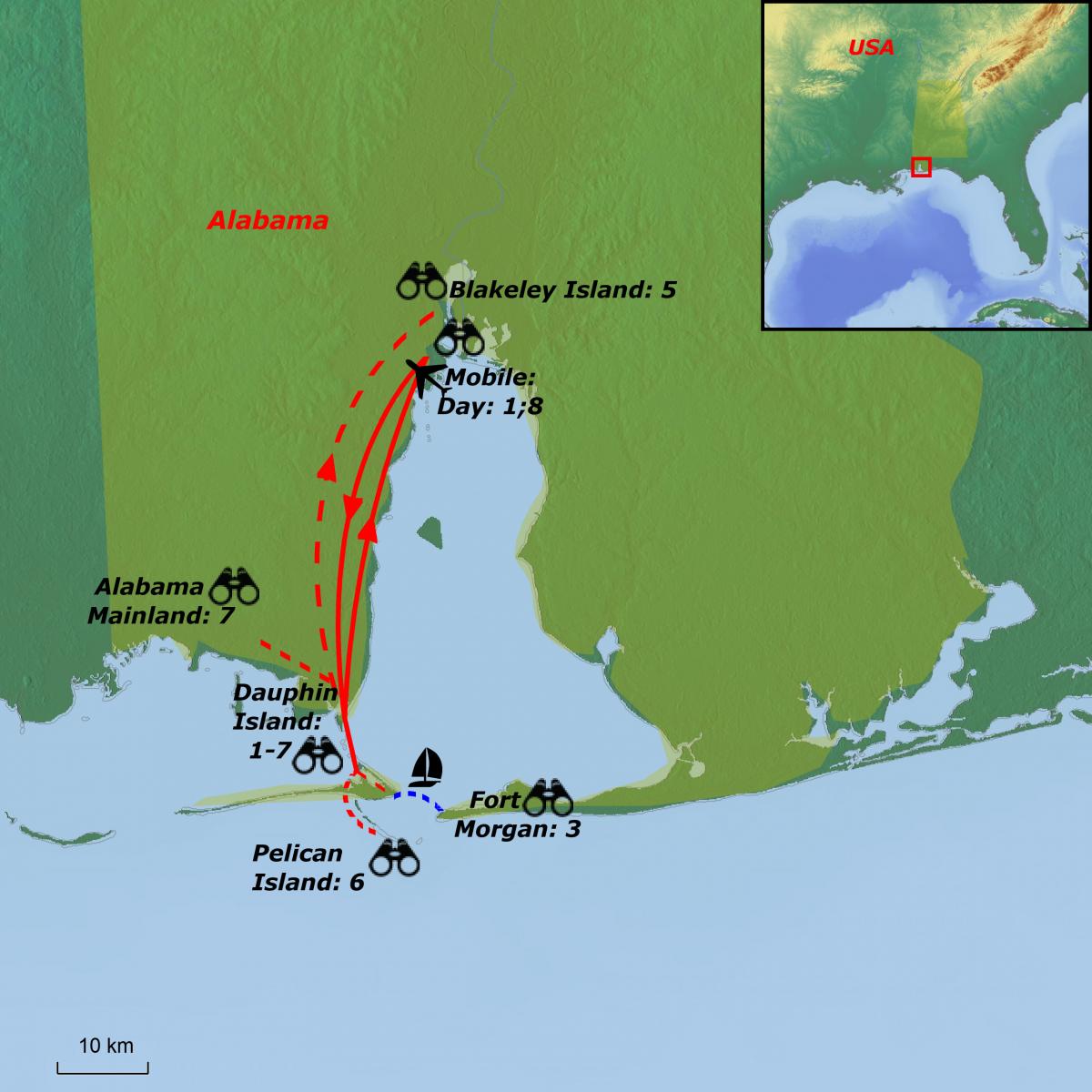 Birding Tour USA Alabama Dauphin Island